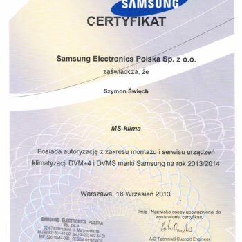 Samsung-Electronics-Autoryzowany-Instalator-w-kategorii-urządzeń-DVM4-DVMS